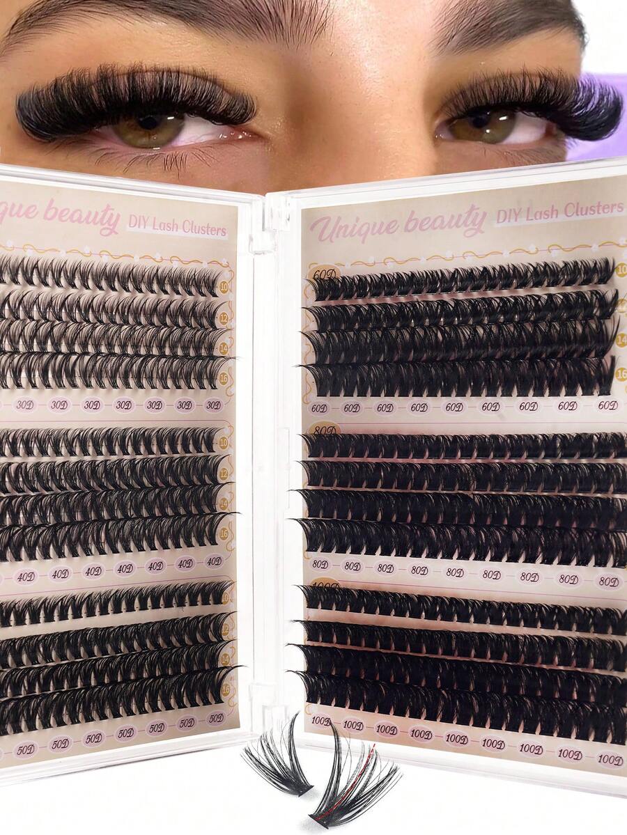 480Clusters Individual Cluster Lashes DIY Lash Extension Crossed Wispy Soft Daily Cluster Lashes Thin Band Natural False Eyelashes Lash Clusters, Eyelash Clusters, Individual Eyelashes, Lashes, Fake Lashes - D - View 1