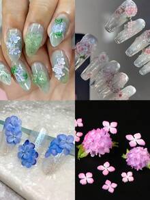 1pc Floral Silicone Nail Art Mold, High Relief Wedding Hydrangea Template, Reusable Gel Nail Stamping Tool, DIY Nail Salon Supplies - Clear - View 6