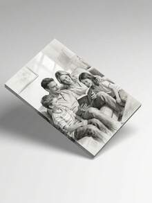 Customizable Wooden Frame Canvas Wall Art - Personalized Family Portraits And Action Photos, Printed, Suitable For Living Room, Bedroom Or Home Office Decor, Cozy Room Accents, Quality Reproduction Framed Canvas Painting - Multicolor - View 4