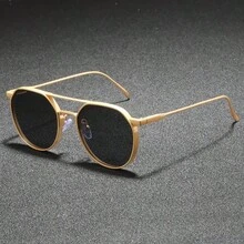 1 par de gafas de moda con doble puente y montura redonda, adecuadas para la playa, fiestas y combinar con atuendos, unisex - Multicolor - Ver 11