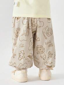 mini bala Baby Boy Lightweight Quick-Dry Breathable Loose Pants, Summer - Brown Tone - View 5