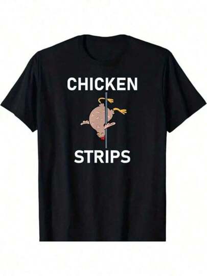 Skjortor för män Herrskjorta med kycklingsnörd och grafik - % bomull, svart rund hals, kortärmad, vardagskläder året runt, tvättbar herr-T-shirt med tryck, rund hals och kortärmad klänning Herr Dam-T-shirt med tryck