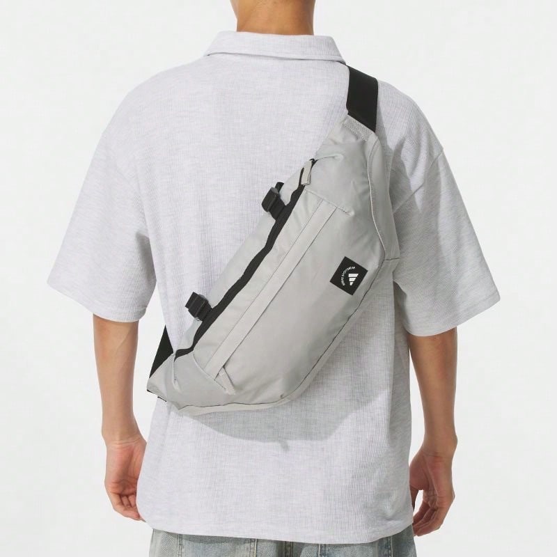 Adidas MUST HAVE 20L Compression Drawstring Waist Bag, Unisex, Couple Style, Metallic Grey - Metallic Gray - View 1