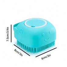 Pet Bath Massage Brush Puppy Dog Cat Grooming Cleaning Soft - Blue - View 2