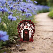 1,0 cm de grosor Mini puerta de hadas Decoración de paisaje micro, Suministros de plantación de musgo en maceta, Adorno de modelo de puerta de hadas, Adecuado para decoración de patio y jardín, Decoración de exteriores y jardín, Adorno de jardinería (Artesanía de madera de doble capa) - JLM022 - Ver 10