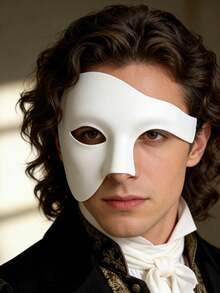 多色半脸面具 | 复古色调万圣节派对道具角色扮演表演面具（男士款） - 彩色 - 查看 11