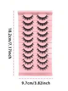10 Pairs False Eyelashes Clear Band Wispy Messy Natural Look Faux Mink Lashes Like Eyelash Extension Fluffy Transparent Band Cat Eye Natural Makeup Effect Suitable For Everyday Wear Holiday Wear And Parties - Natural Lashes - View 6