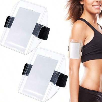 可调节弹性臂带，带透明卡槽 - 魔术贴搭扣，适合滑雪、骑行和健身活动 - 防水身份识别证挂绳，运动爱好者的理想之选