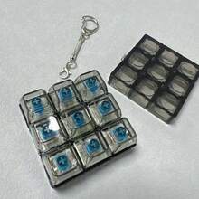 1pc Unique Keyboard Cap Finger Spinner Keychain - Mechanical Keyboard Shaped, Stress Relief, Unique Office Desk Toy And Small Gift - White - View 3