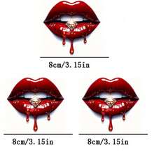 1pc/2pcs/3pcs Long-Lasting Red Lip Patch Heat Transfer Stickers, For DIY T-Shirts, Sweatshirts, Jeans, Hoodies, Backpacks, Jackets, Handbags, Pillows - L - View 5