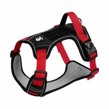 防拉中型狗背带、带 2 个皮带夹的反光背心式狗背带、带环板的可调节宠物背带、带易控制手柄的狗背带 - 彩色 - 查看 10