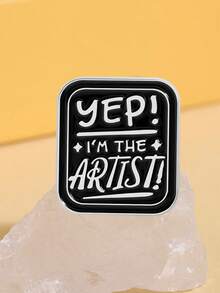 1枚“没错，我就是艺术家”珐琅徽章，趣味语录合金胸针，翻领/背包徽章，时尚珠宝配饰，送朋友的礼物 - 彩色 - 查看 5