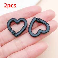 2pcs 21x22mm Mixed Heart Shaped Metal Findings DIY Bracelet Necklace Earring Components For Crafts Jewelry Making Supplies - Multicolor - View 13