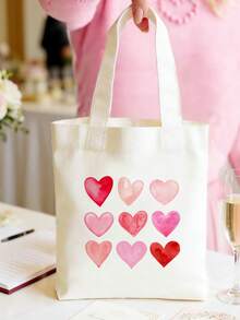 Disponible en talla S/M/L, bolso de lona grande con capacidad, bolso de compras, bolso de hombro con tema de corazón rosa, bolso de regalo con patrones de acuarela de corazón, lazo, cereza, fresa, arcoíris, estrella, adecuado para cumpleaños, vacaciones, Día de San Valentín, Día de la Madre, aniversario, regreso a la escuela, fiesta de graduación, fiesta temática de niñas, piscina, playa, fiesta de spa, despedida de soltera, boda, bolsa de caramelos y aperitivos de cumpleaños, decoración de fiesta - Beis - Ver 20