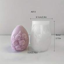 Khuôn silicon hình trứng tự làm, khuôn silicon đa năng dùng để làm sáp, thạch cao. - Trắng - Xem 4