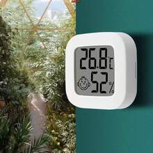 2个高精度迷你温湿度计，室内家用爬行动物电子温湿度计，车载温度计，带大液晶显示屏的数字花园温湿度计 - 白色 - 查看 3