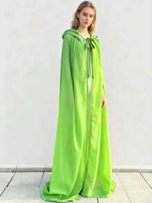 白色雪纺连帽斗篷新娘披肩复古森林女王风格婚纱角色扮演斗篷披肩，适合派对、新娘装扮、摄影道具 - 彩色 - 查看 10