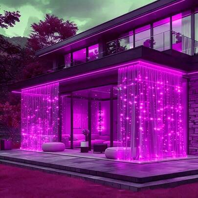 Đèn dây LED rèm cửa điều khiển từ xa 8 chức năng, chạy bằng nguồn USB, đèn trang trí DIY cho nhà cửa, nhà bếp, tiệc tùng, phòng ngủ, cắm trại ngoài trời, đám cưới, sinh nhật, ngày Valentine, tường trang trí.