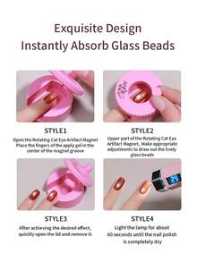 annies Nail Art Automatic Suction Cat Eye Magnet Artifact, Multifunctional, Ultra Strong, Wide Light French Cat Eye Magnet, Suitable For Beginners - Multicolor - View 8