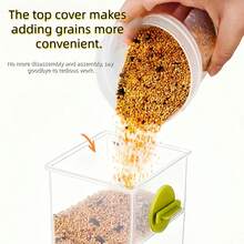 1pc Parrot Automatic Feeder Hull Separator Budgerigar Cockatiel Anti-Spill Hanging Splash-Proof Integrated Feeder Food Box - one-size - View 5