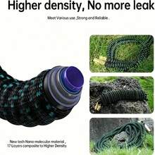 3X Expandable Coil Garden Hose Set, Made Of Durable Rubber Material With High-Pressure Nozzle - B - View 4