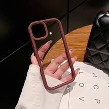 Simple Transparent Acrylic Phone Case Compatible With IPhone 17 Pro Max/17 Pro/17 Air/17/16 Pro Max/16/16 Pro/16 Plus/16E/15/15 Plus/15 Pro/15 Pro Max/11/12/13/14 Pro Max/11 Pro/11 Pro Max/12 Pro/12 Pro Max/13 Pro/13 Pro Max/7 Plus/14 Pro/14 Pro Max/14 Plus Hard Case - Burgundy - View 26