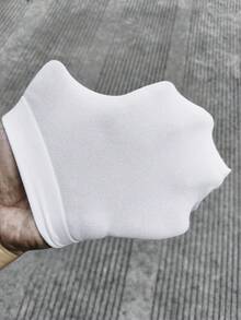 3双装女士白色过膝袜，休闲日常穿着 - 白色 - 查看 2