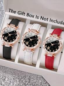4/3pcs Set Starfish Dial Women Quartz Leather Strap Watches - Multicolor - View 3