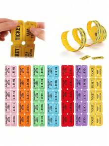 100张/套 双倍抽奖券、双倍优惠券、活动门票、入场券，适用于各种活动、嘉年华、抽奖、游戏、庆典、饮料等。 - 彩色 - 查看 3