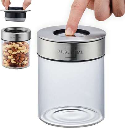 SILBERTHAL Vorratsglas mit Deckel Set - 4 Vorratsdosen mottensicher für luftdichte & auslaufsichere Aufbewahrung in der Küche