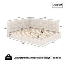 Polsterbett Schlafsofa 160*200 Multifunktionsbett Mit Lattenrost Aus Hautesympathischem Samtstoff Beige - Beige - View 2
