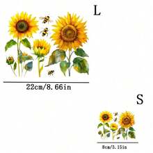 1pc/2pcs/3pcs Sunflower & Bee Pattern Heat Patch, Long-Lasting Heat Transfer Sticker For DIY T-Shirt, Sweatshirt, Jeans, Hoodie, Backpack, Jacket, Handbag, Pillow - L - View 4