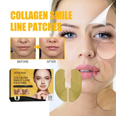 10pcs Collagen Smile Lift Patches, Tighten Skin, Reduce Wrinkles, Smooth Fine Lines