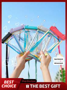 1pc/2pcs Waterproof Phone Case, Touchscreen Compatible, Essential For Swimming, Water Parks, Rafting, Professional Phone Protective Cover - Multicolor - View 1