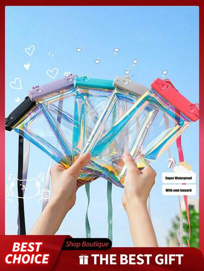 1 pieza/2 piezas Funda impermeable para teléfono, compatible con pantalla táctil, esencial para nadar, parques acuáticos, rafting, cubierta protectora profesional para teléfono