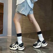 2026春季新款女士厚底运动鞋，百搭轻便透气休闲厚底运动鞋 - 黑色 - 查看 6