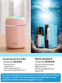 1pc 300ml Colorful Humidifier, USB Powered, With Cool Mist And Bright Ambient Light, 2 Working Modes, Auto Shut-Off, Quiet Mist, Electric Air Humidifier, Bedroom Decor Gift, Home Air Freshener, Suitable For Room Decor, Office, Living Room, Desk, Car, An Ideal Gift For Her, For Daily Air Humidifying, Refilling And Anti-Drying - 多色 - 查看 31
