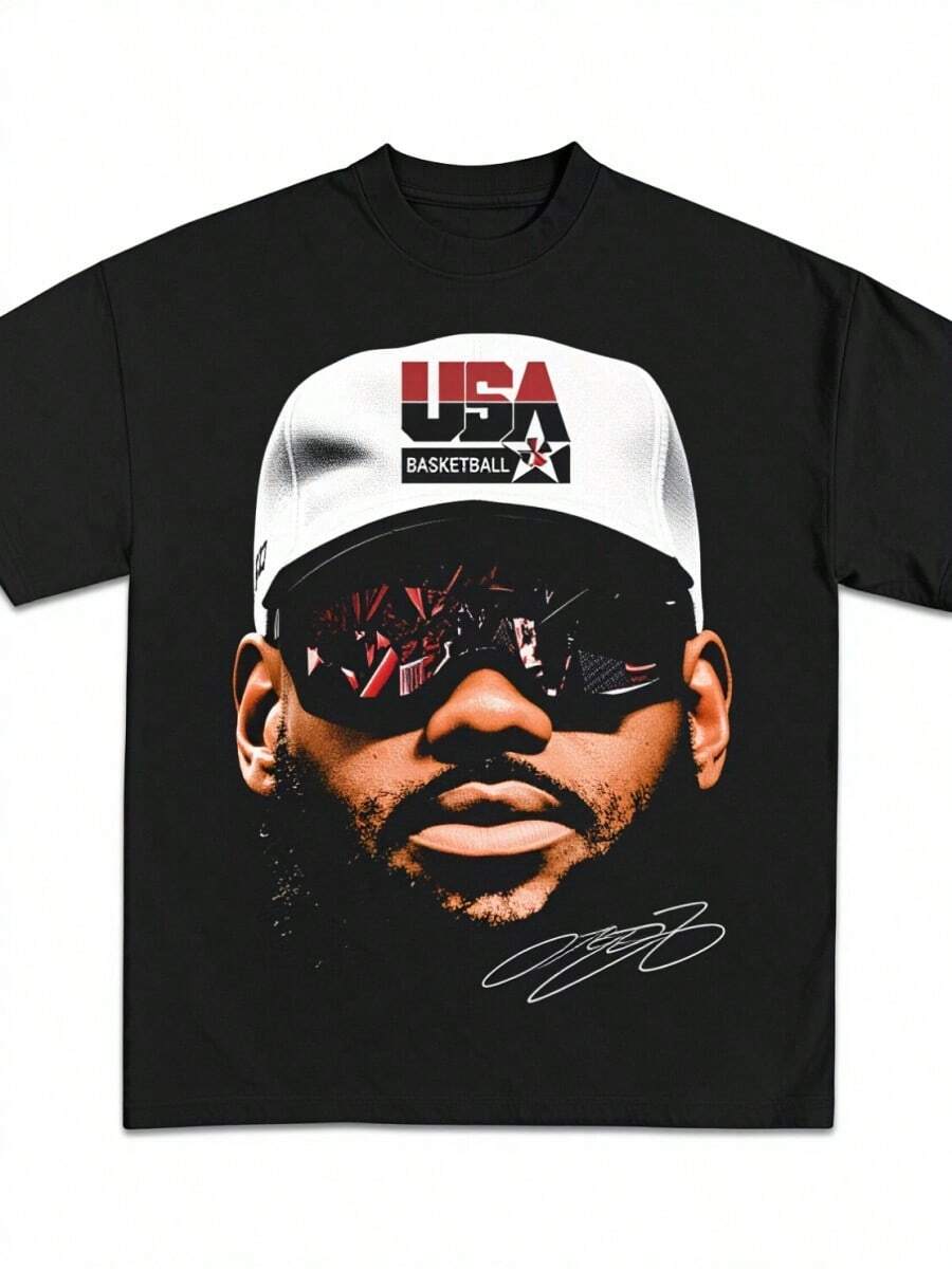 2026LeBrons James Basketball Star T Shirt Men Women Short SLEEs Ve Cotton American Vintage Brand T Shirts Tops Streetwear2 - 黑色 - 查看 1