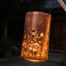 1个户外仙女灯笼LED道路照明锻铁夜灯简约设计花园装饰灯，适用于草坪、道路、街道、游泳池、庭院、阳台、露营、野餐、日常派对、情人节礼物 - 太陽能提燈 - 查看 4