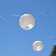 21pcs White Paper Lantern Set For Weddings, Engagements, Birthdays & Graduations - Elegant Striped Design, No Electricity Needed, Battery-Free ﻿ - White - View 9