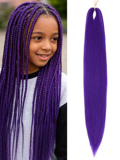 14 Inch 1 Pack Pre-Stretched Deep Purple Braiding Hair Extensions, Suitable For Braiding & Cosplay
