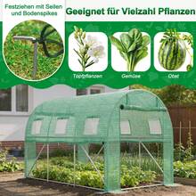 LILIIN Szklarnia foliowa 3 x 2/4/6/8 x 2 m, pomidorownia z ocynkowaną ramą stalową, szklarnia foliowa z oknami i drzwiami zamykanymi na zamek, szklarnia ogrodowa do warzyw i roślin, zielona - 3x4m - Zobacz 4