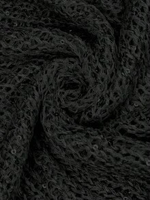 Áo khoác ngoài tay dài dáng rộng Yuwenier Sexy Hollow Out Sheer Sequin Embellished Crochet Cover-Up Bating Long Sleeve Loose Fit Sweater Tops Rave Party For Women Black - màu đen - Xem 9