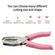 1.5mm/3mm/5mm Star / 5.5mm Heart / 6mm DIY Loose-Leaf Hole Puncher, Small Metal Single Hole Puncher, Student Handmade Heart Hole Punch - A - View 8