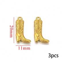 3 Pcs 304 Stainless Steel Boot Pendant Shoe Pendant Plated 18K Gold DIY Bracelet Necklace Bag Pendant Pendant - Multicolor - View 10