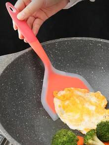 1pc Non-Stick Spatula, Wide Silicone Spatula - Heat Resistant & Dishwasher , Suitable For Cooking Omelets, Pizza, Steak, Pancakes, And Sandwiches - Multicolor - View 8