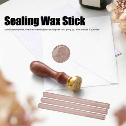 10 barras de lacre flexibles y prácticas, sin humo, para sellar sobres, tarjetas y manuscritos. Color champán dorado.