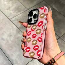 Strawberry Lips Phone Case, Sweet Temptation Style, For Compatible With IPhone 17/17pro/17promax/17Air/Iphone16/16pro/16plus/16promax/15/15promax/15pro/11/12/13/14promax/12mini/13mini/11pro/11promax/12pro/12promax/13pro/13promax/14pro/14promax, Berry Kiss Dessert Treat Gift - 淺粉色 - 查看 3