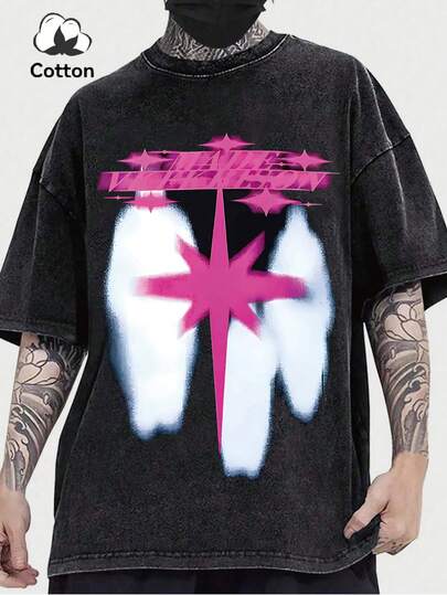 Plus Size Men's New Washed T-Shirt, Cotton Short Sleeve, Street Style Interesting Emo Pattern Band T-Shirts, Basketball, Cheap Clothes, Men's Set, Manfinity, Youngboy Never Broke Again, Friends TV, Men Anime, Halloween CALIFORNIA Black Washed Short Sleeve, Letter Print Long Sleeve Casual Printed White English Graphic Tee, Fashionable Versatile Washed Short Sleeve, Y2K Style, Suitable For Daily Wear