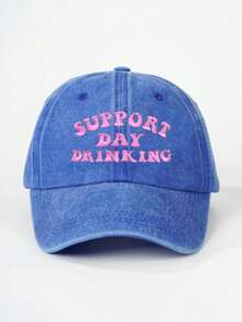 1pc Women's Embroidered "SUPPORT DAY" Washed Baseball Cap, Adjustable, Casual Sun Protection Hat Suitable For Valentine's Day, Spring/Autumn Travel, Versatile, Unisex Youth Y2K Style Sun Hat - Baseball Cap - View 26